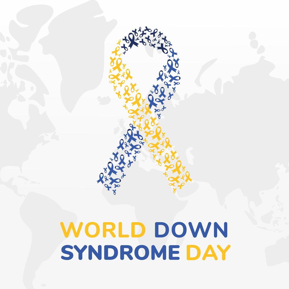 diseño de vector de cinta del día mundial del síndrome de down
