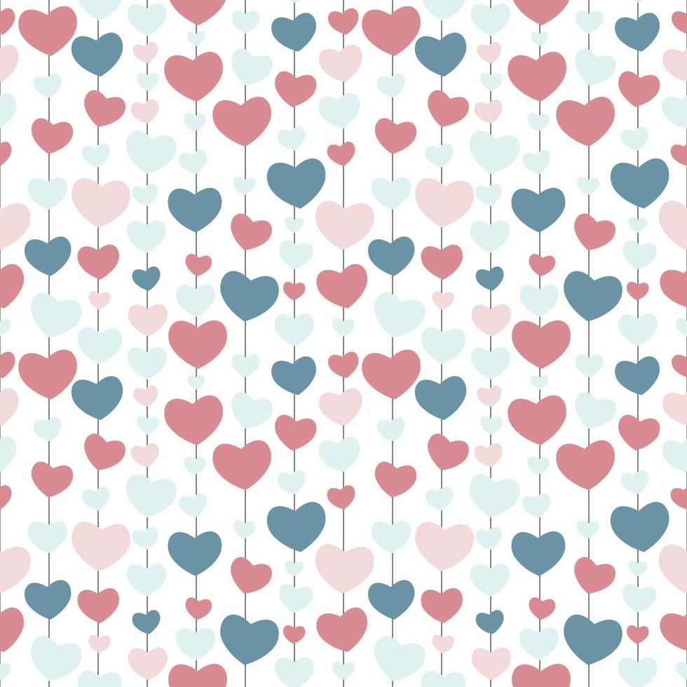 Heart Love Seamless Pattern Background Vector Illustration