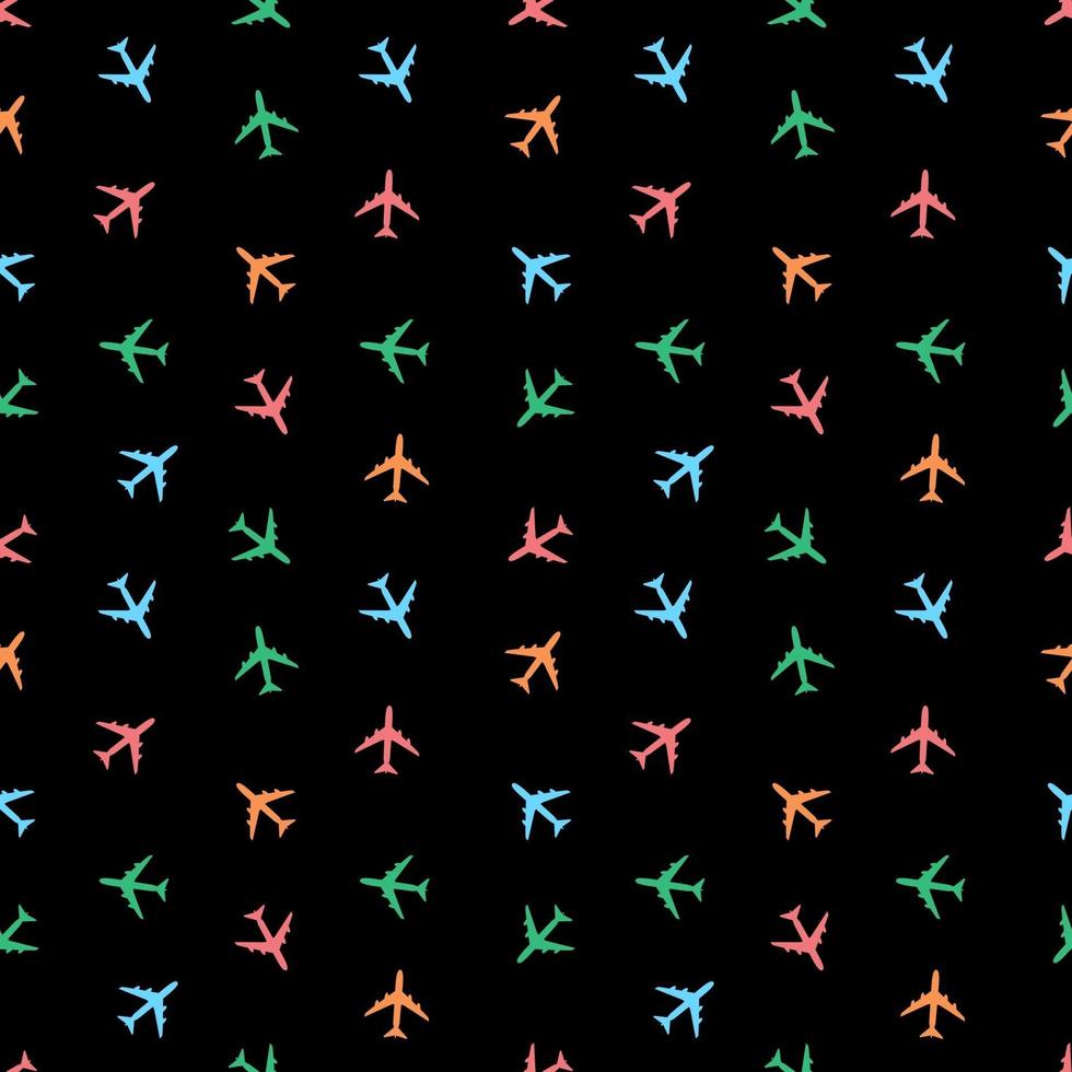 Airplane Seamless Pattern on Background Vector Illustration