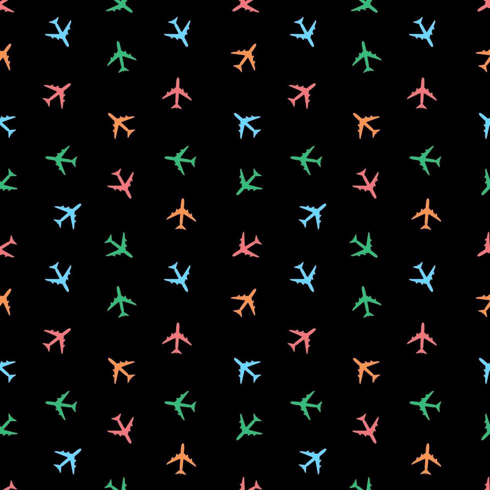 Airplane Seamless Pattern on Background Vector Illustration