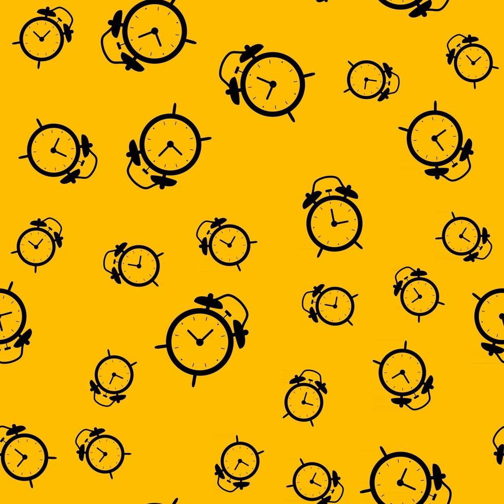 Alarm Clock Seamless Pattern background. Vector Illustration