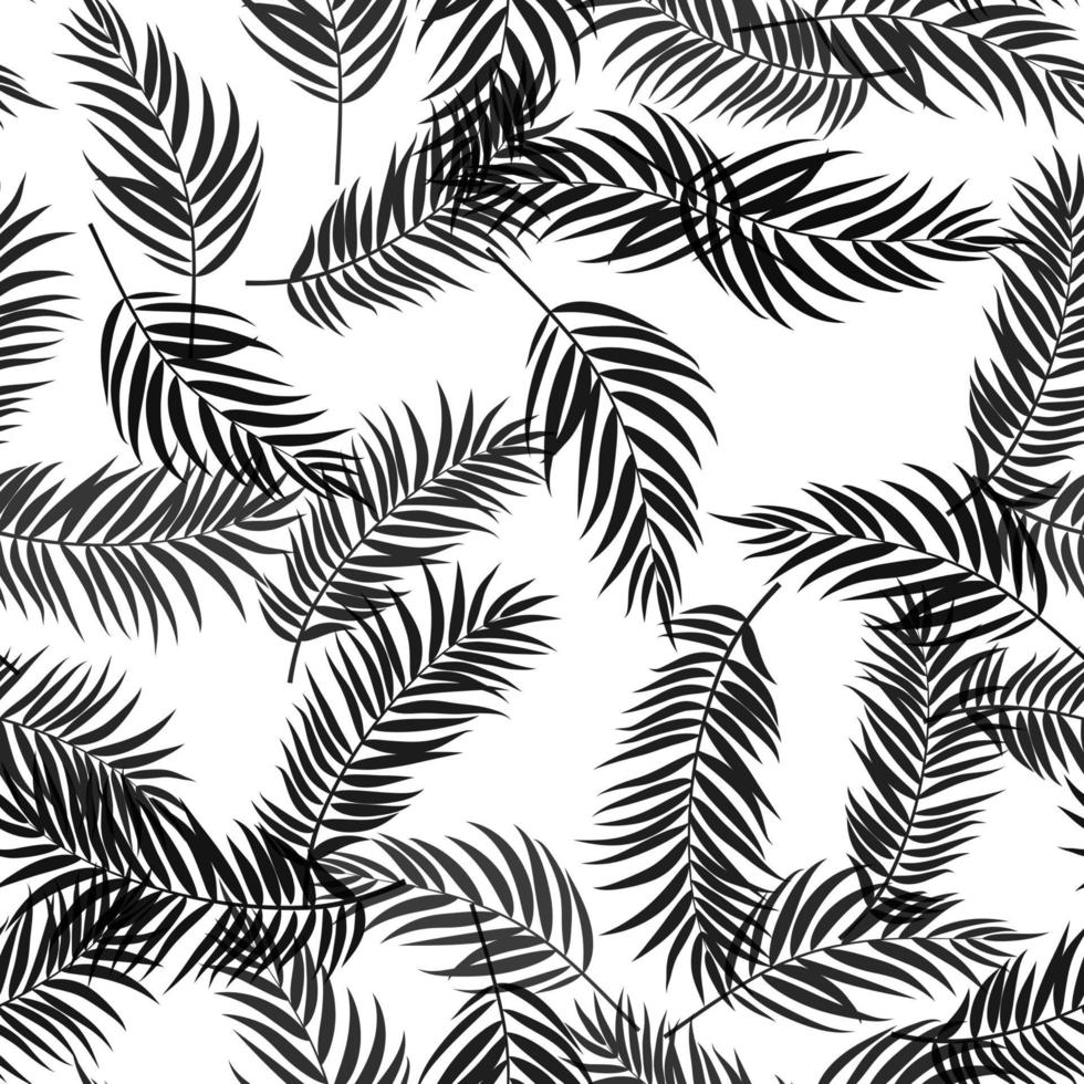 Tropical Palm Leaves Seamless Pattern Background. Vector Illustration