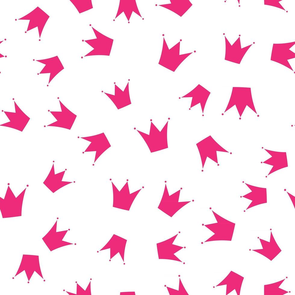 Princess Crown Seamless Pattern Background Vector Illustration