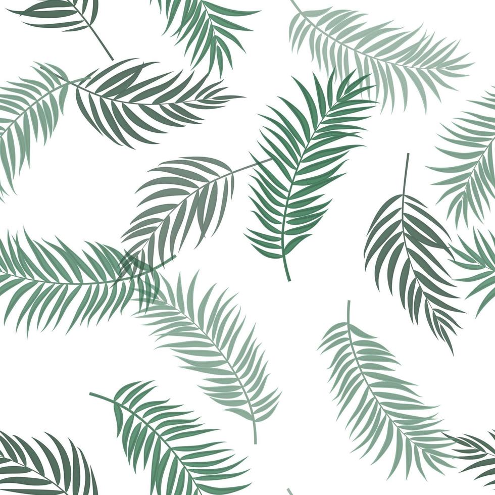 Tropical Palm Leaves Seamless Pattern Background. Vector Illustration