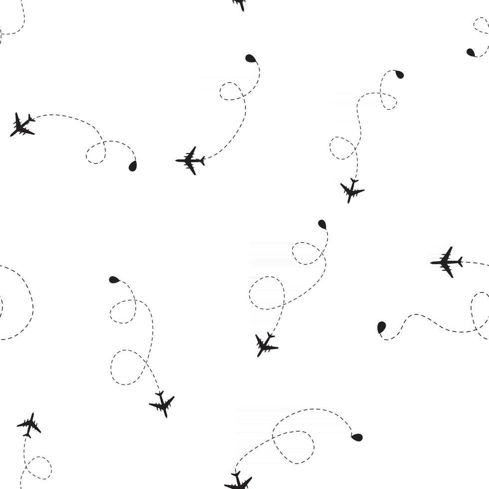 Airplane dotted flight seamless pattern background. Vector Illustration EPS10