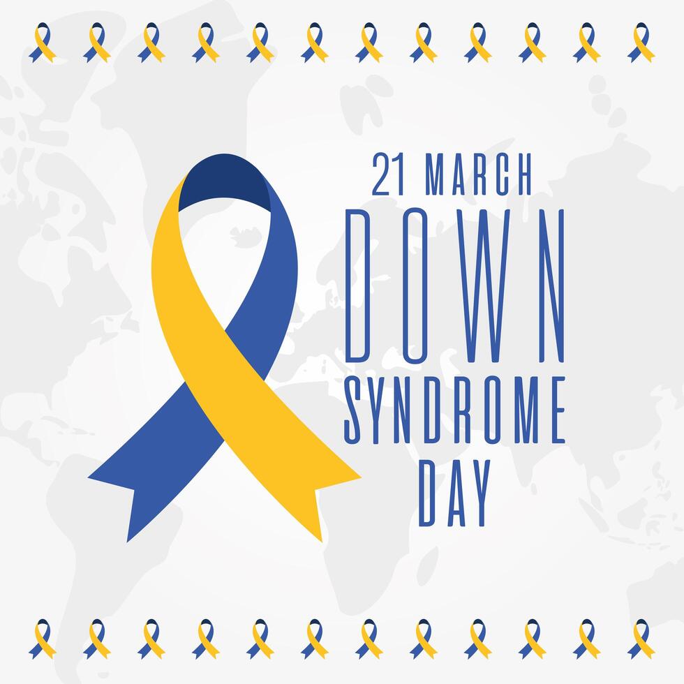 world down syndrome day ribbon vector design