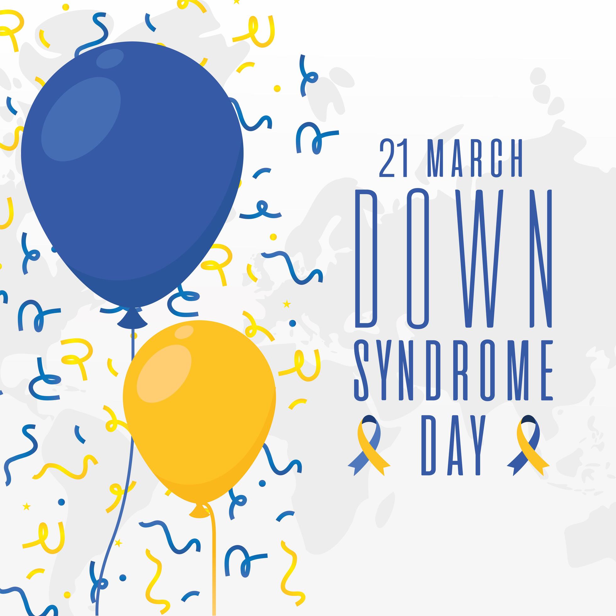 world down syndrome day balloons and confetti vector design 2722808