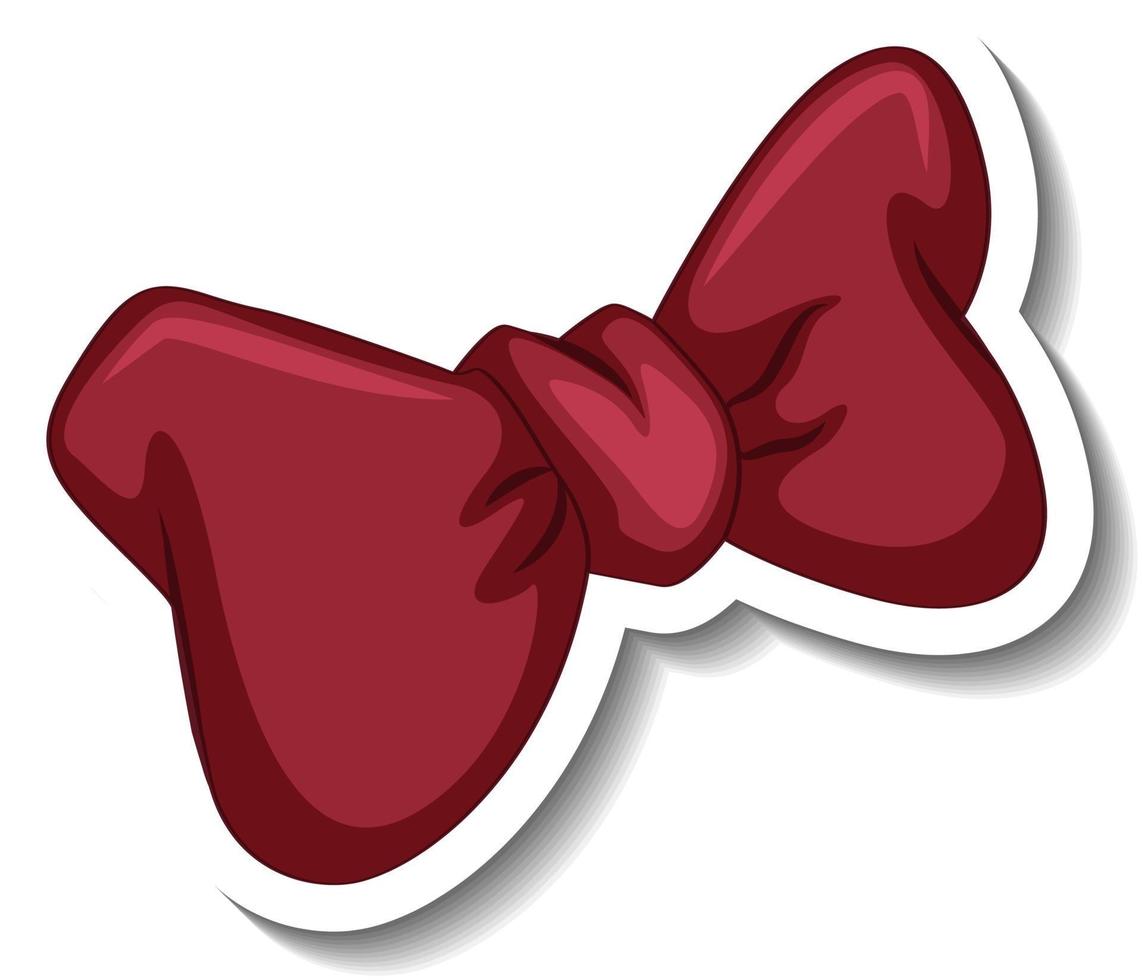 A sticker template with a red bow tie isolated vector