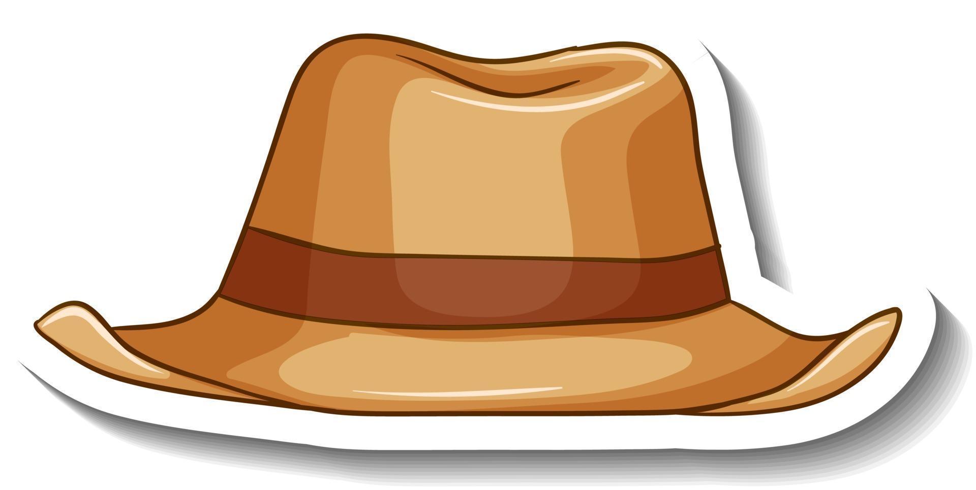 A sticker template with a panama hat isolated vector