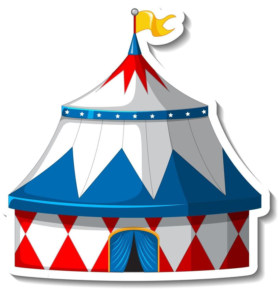 Sticker template with Circus Tent isolated vector