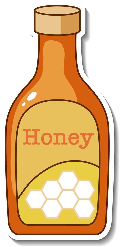 A sticker template with honey bottle isolated vector