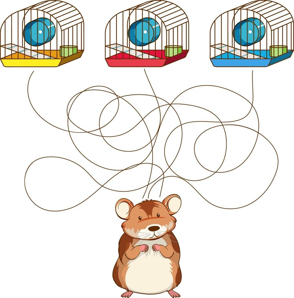 Cute cartoon maze game template vector