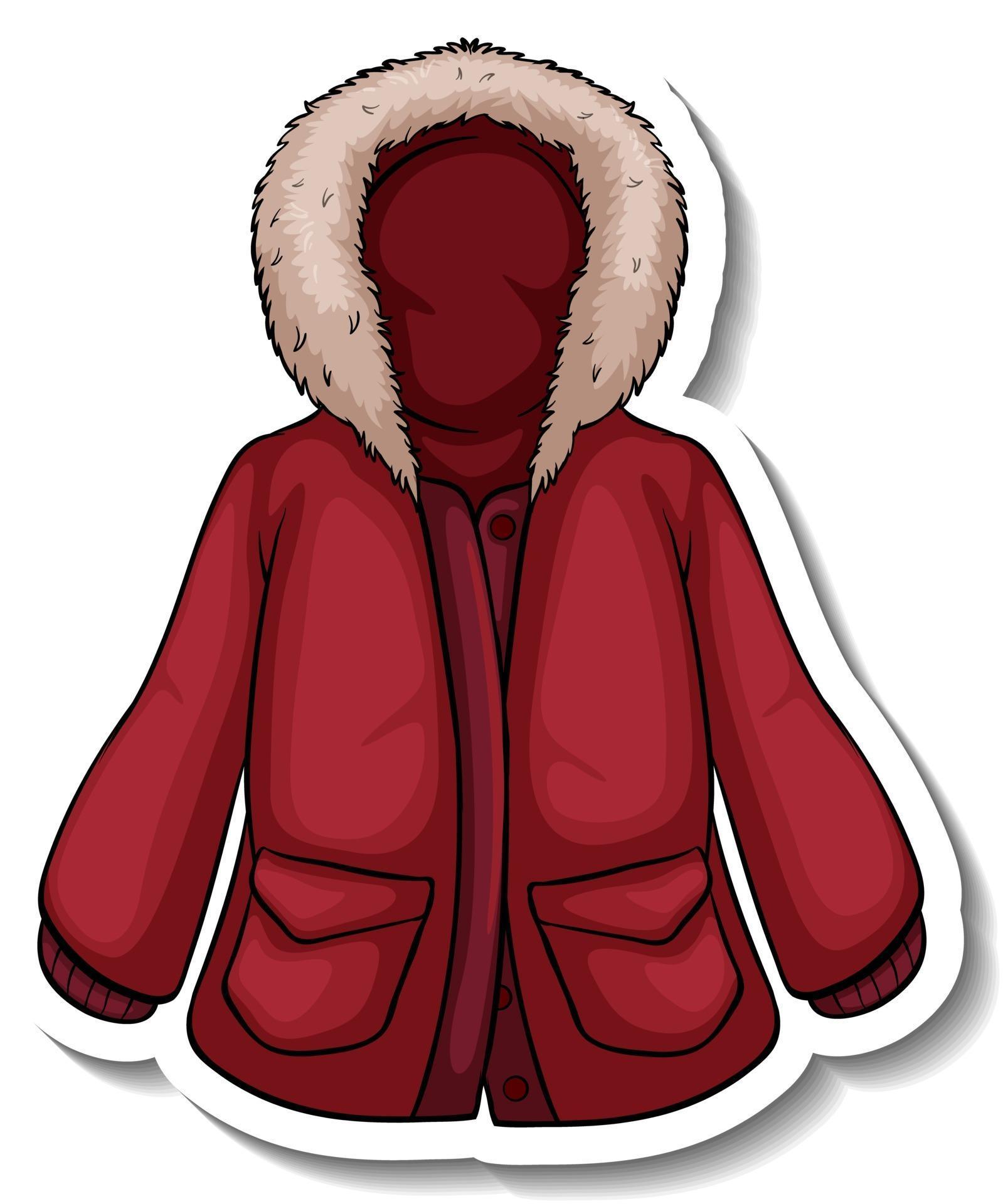 A sticker template with red winter coat isolated 2722996 Vector Art at ...