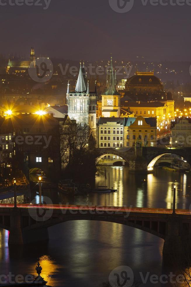 View of Prague in the evening photo