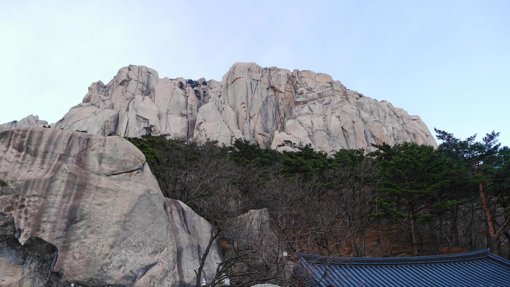 View to the big rock Ulsanbawi in Seoraksan National Park. South Korea photo