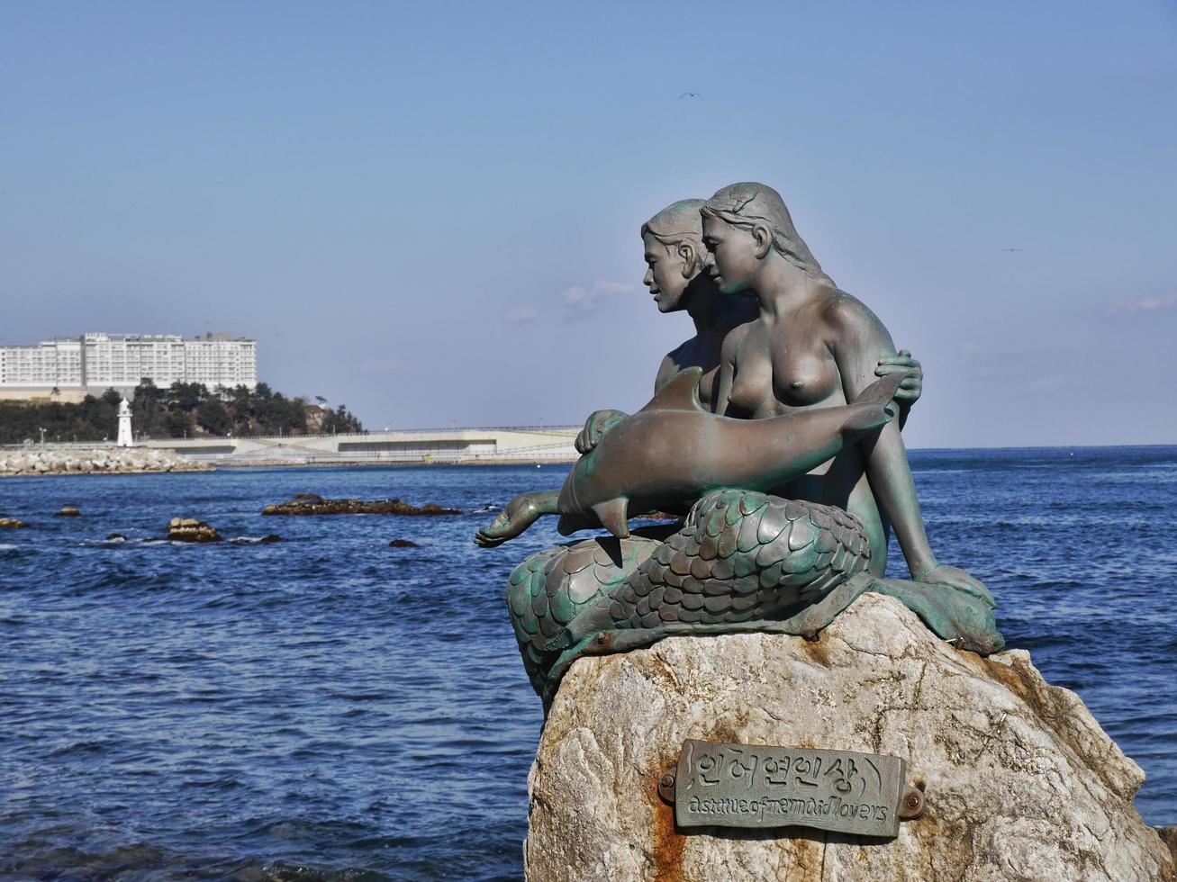 A statue of mermaids in Sokcho city. South Korea. photo