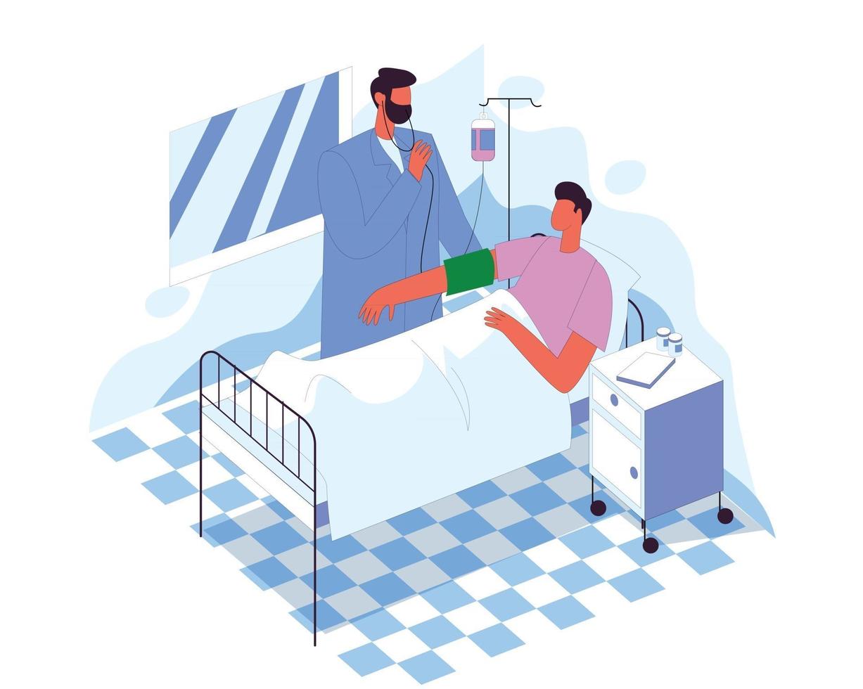 Doctor visiting patient vector illustration concept