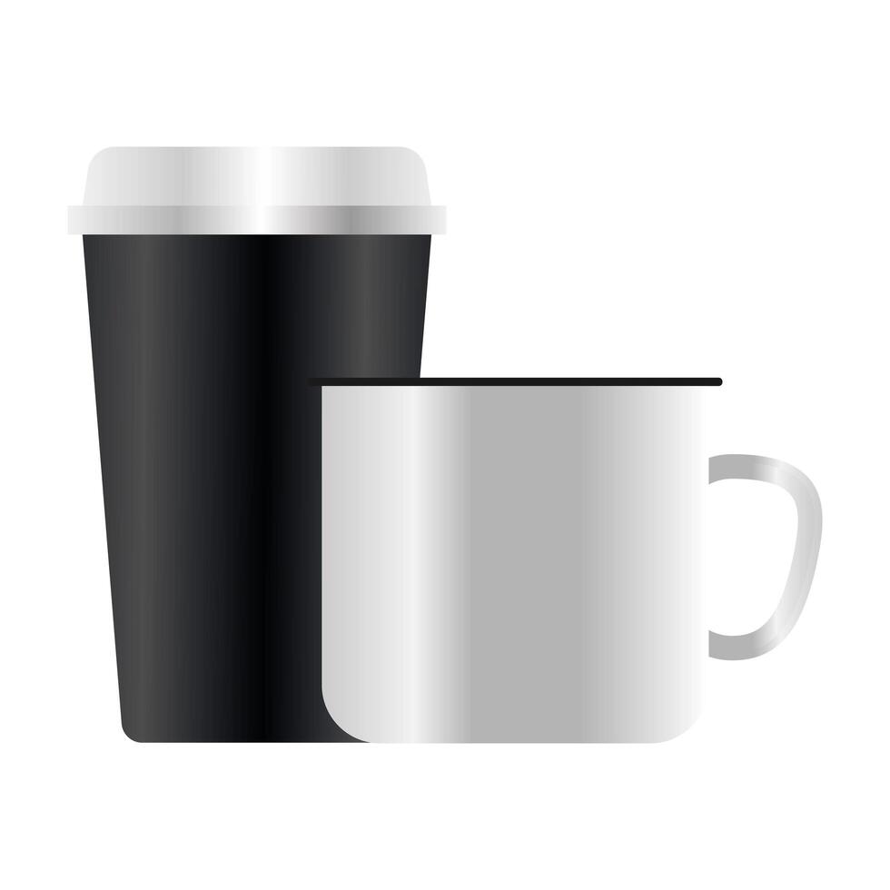 Isolated mockup coffee mugs vector design