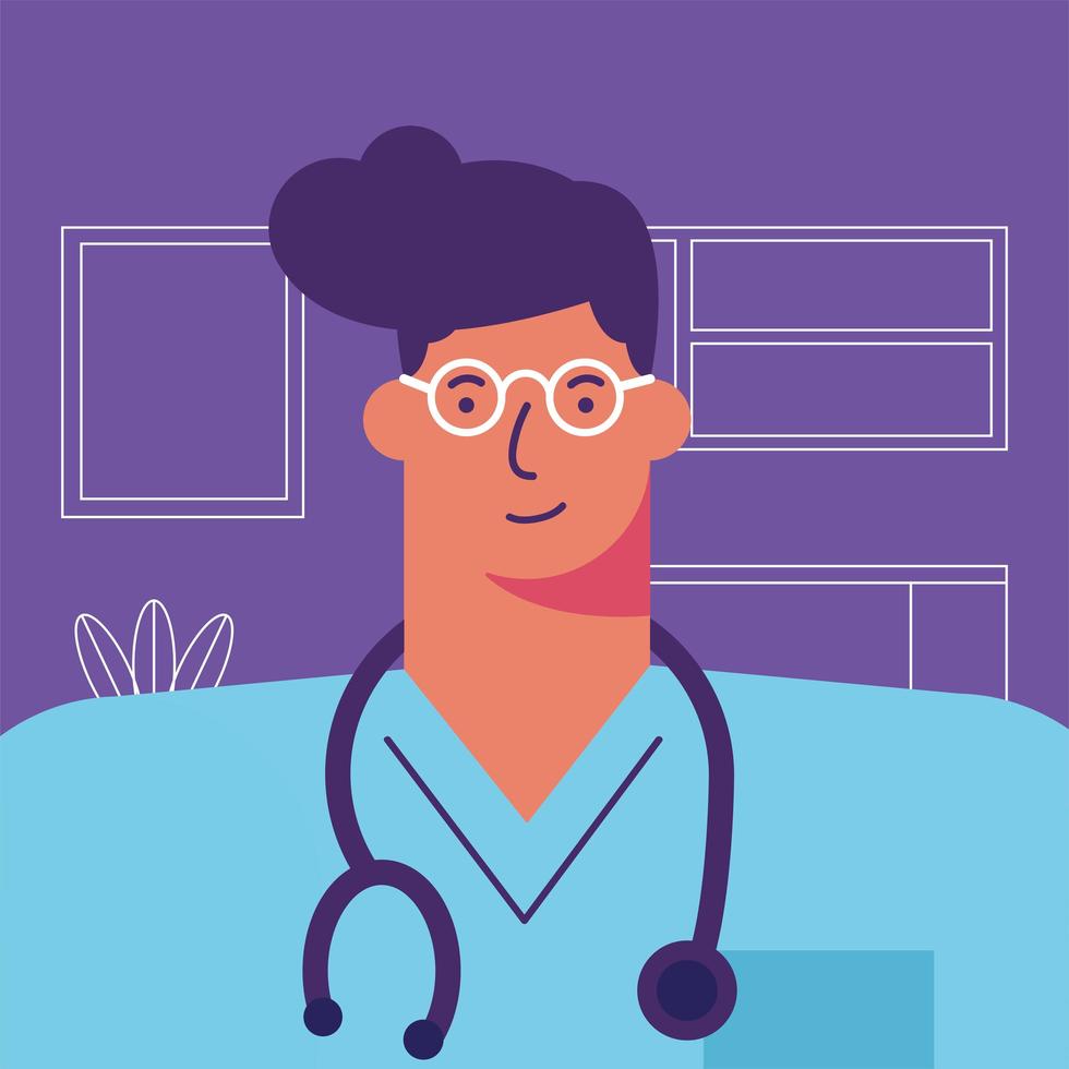 personaje de avatar de cirujano médico profesional vector