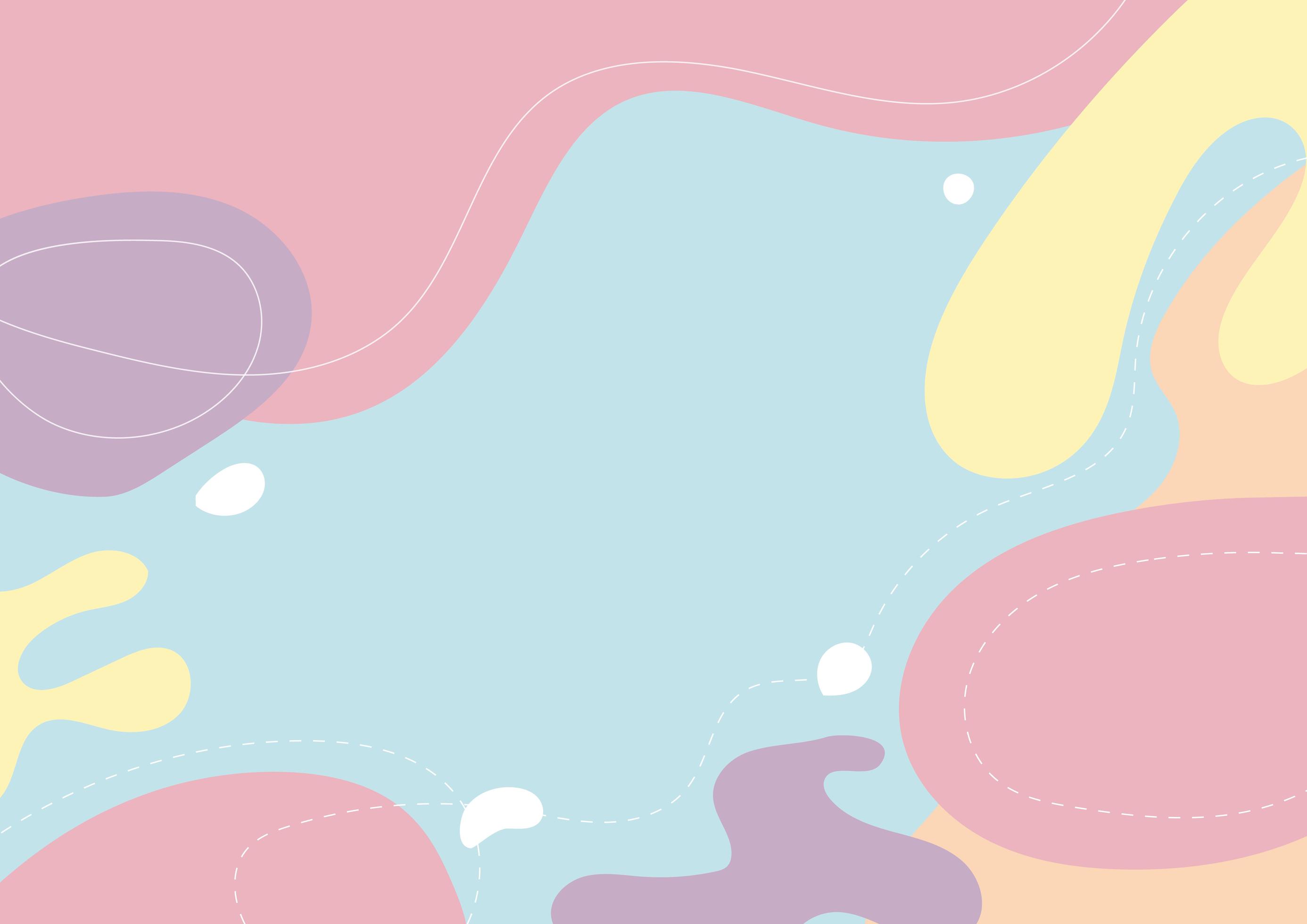 Fondo moderno con color pastel de forma fluida y línea de dibujo a mano