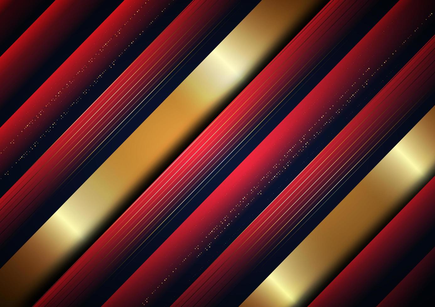 Abstract background red geometric overlapping layer with shadow with gold line luxury style. vector