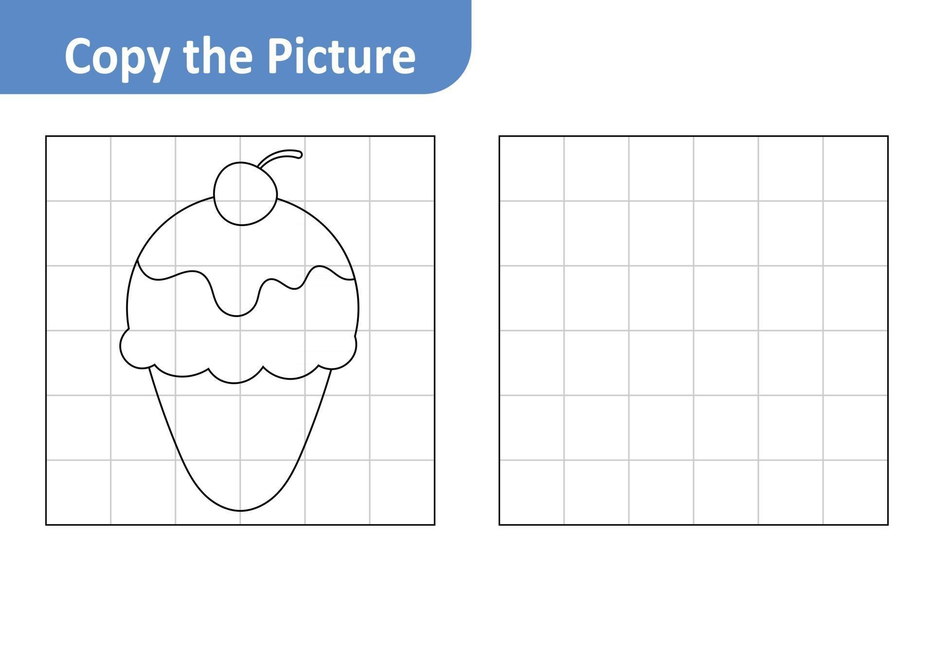 Copy the Picture Worksheet for Kids, Ice Cream Vector 2723962 Vector