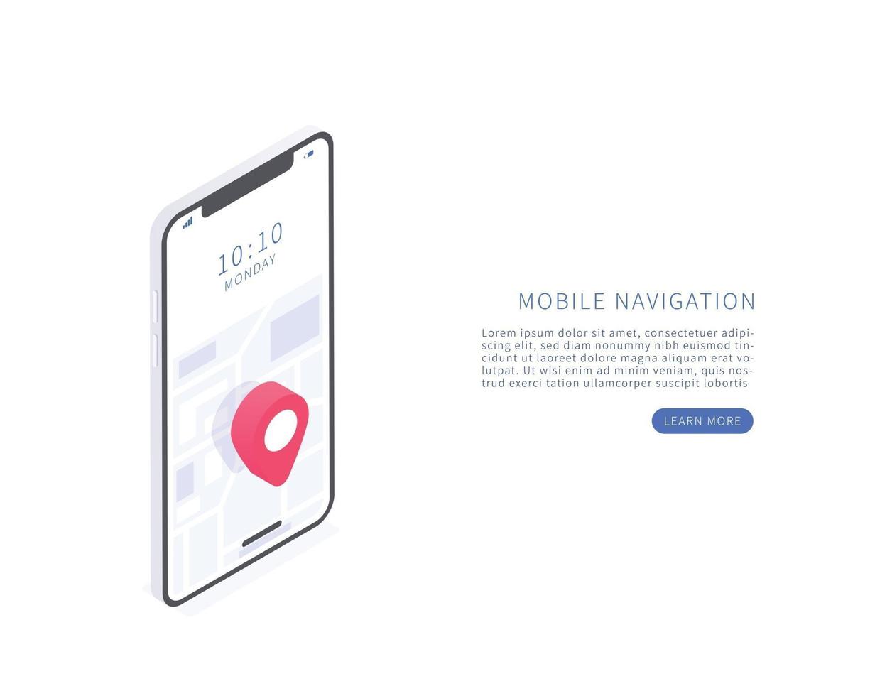 Mobile navigation application vector