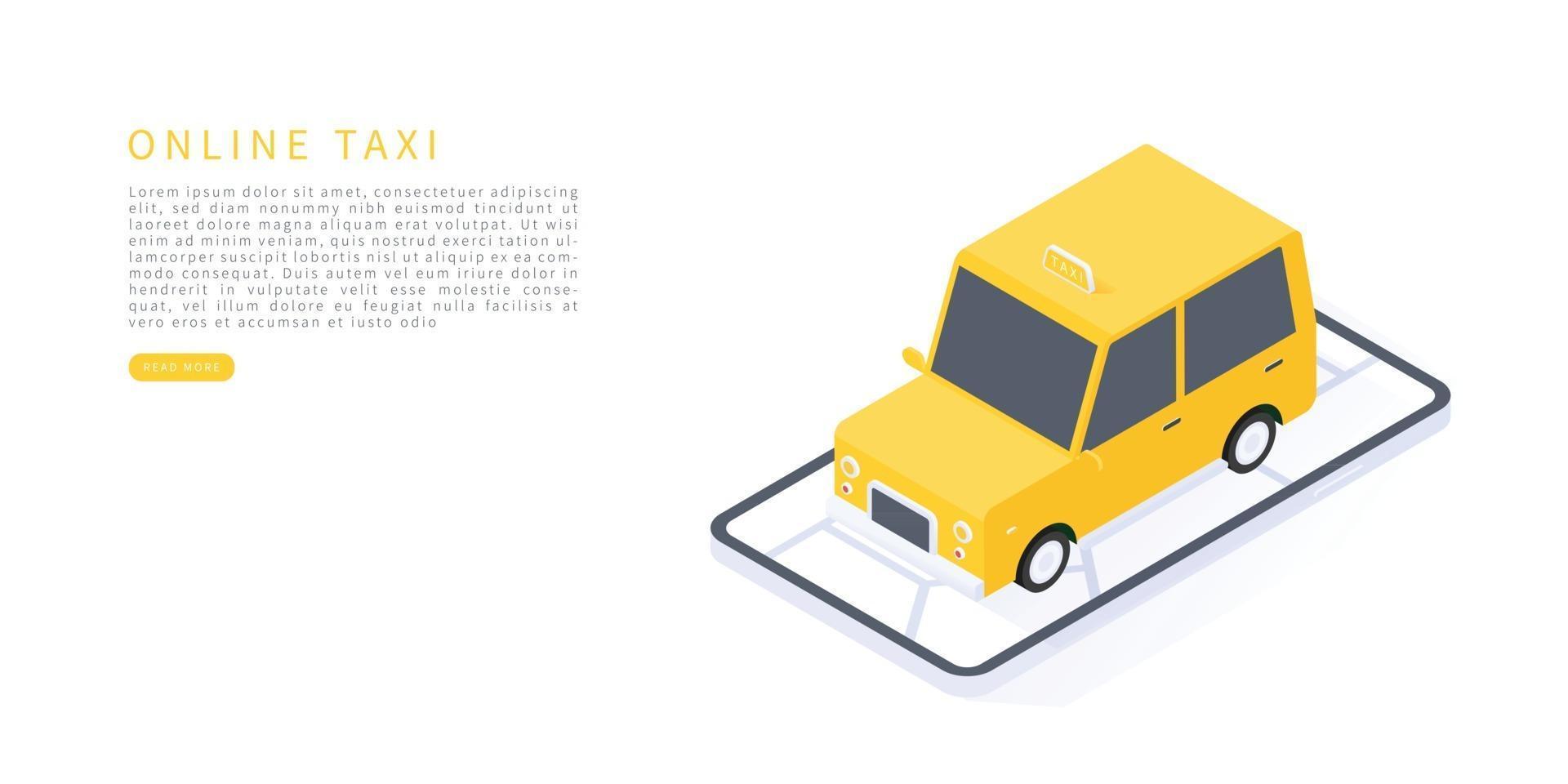 servicio de taxi online vector