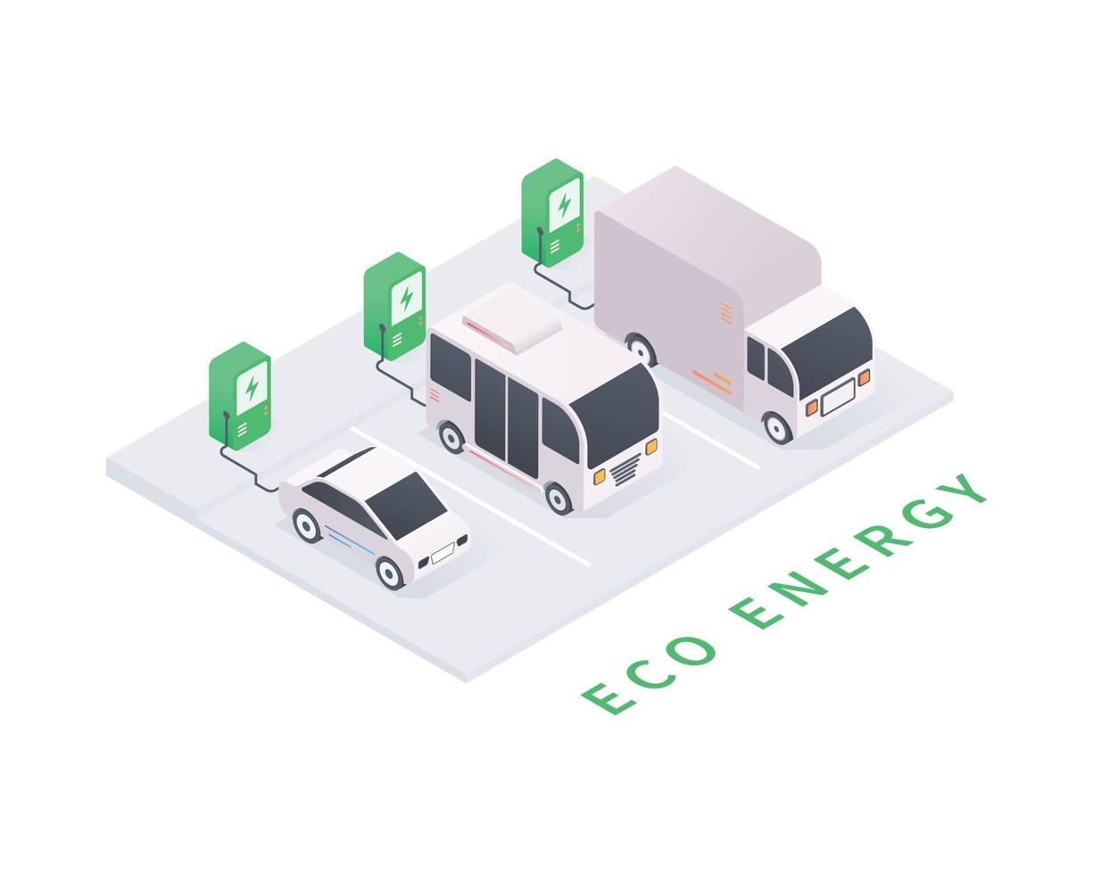 Eco energy and eco transport concept vector