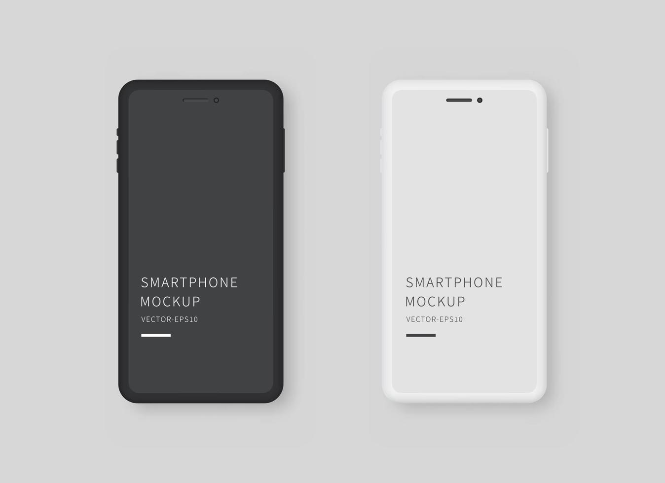 moderno smartphone en blanco y negro con pantalla en blanco vector