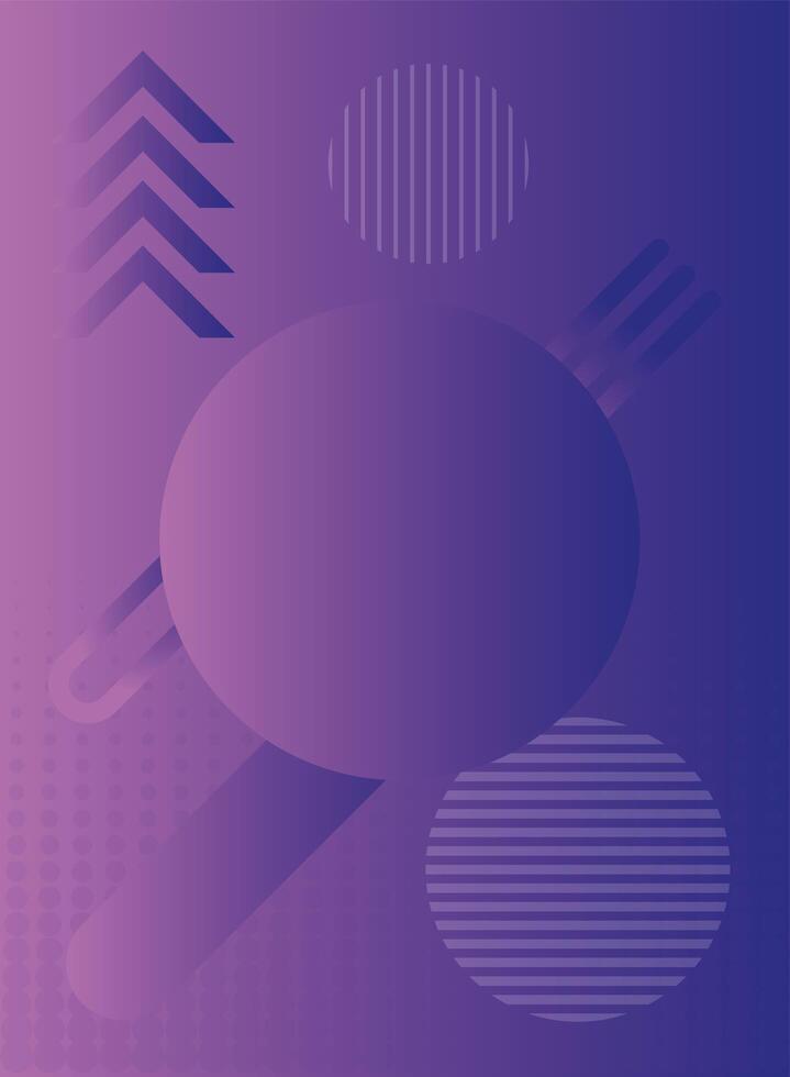 geometric figures and lines purple background vector