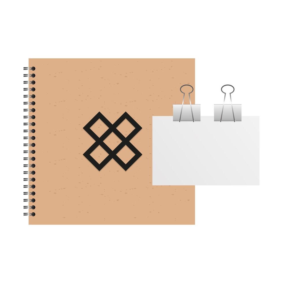 Isolated mockup notebook and card vector design