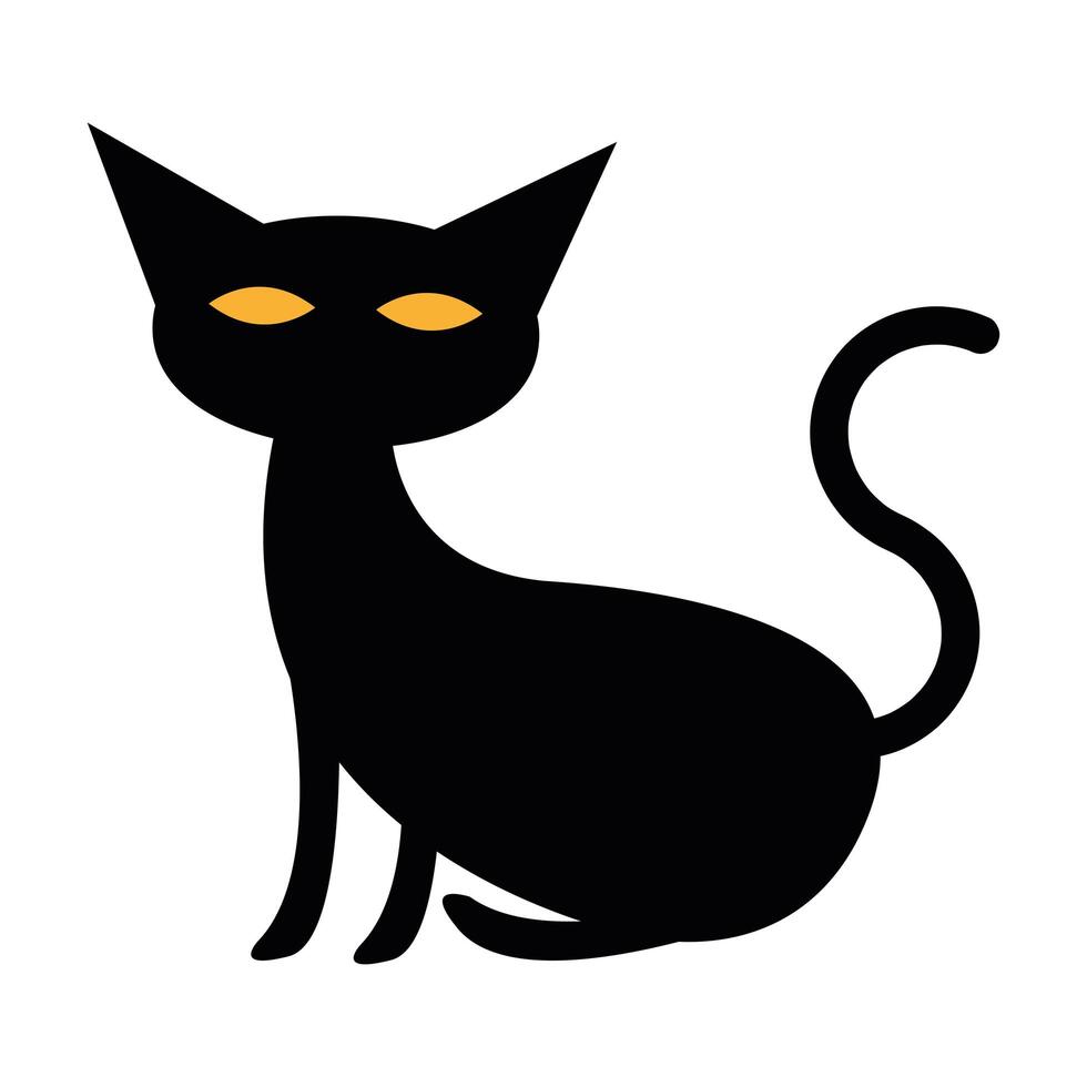 diseño de vector de dibujos animados de gato de halloween