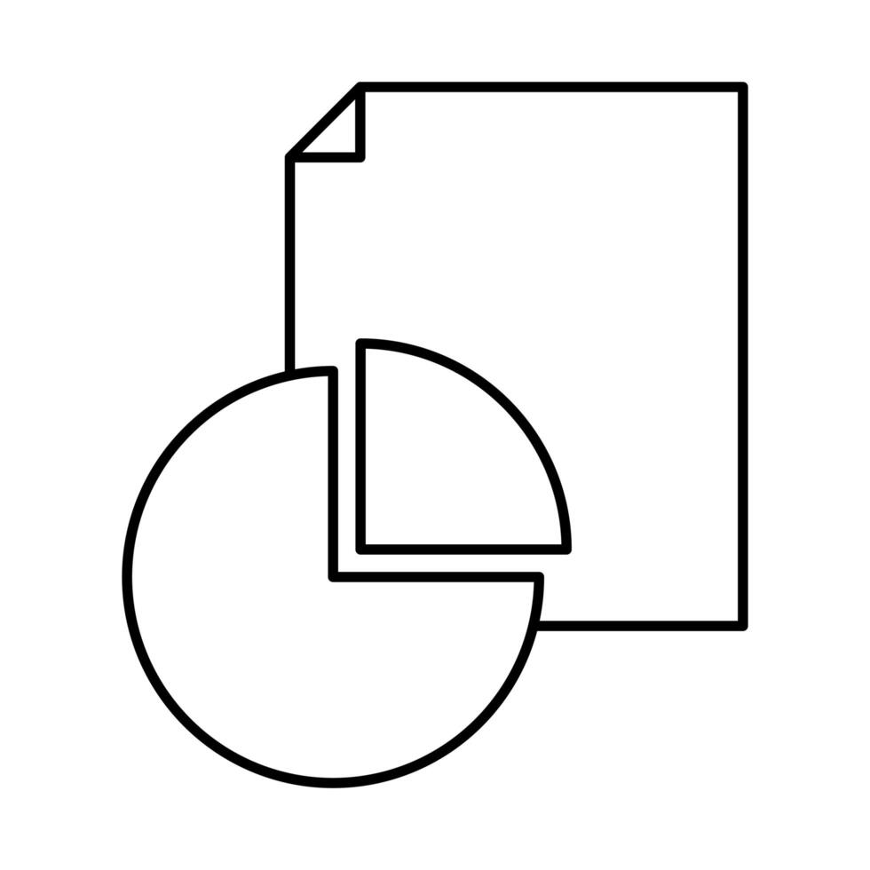 gráfico de estadísticas de tarta icono aislado vector