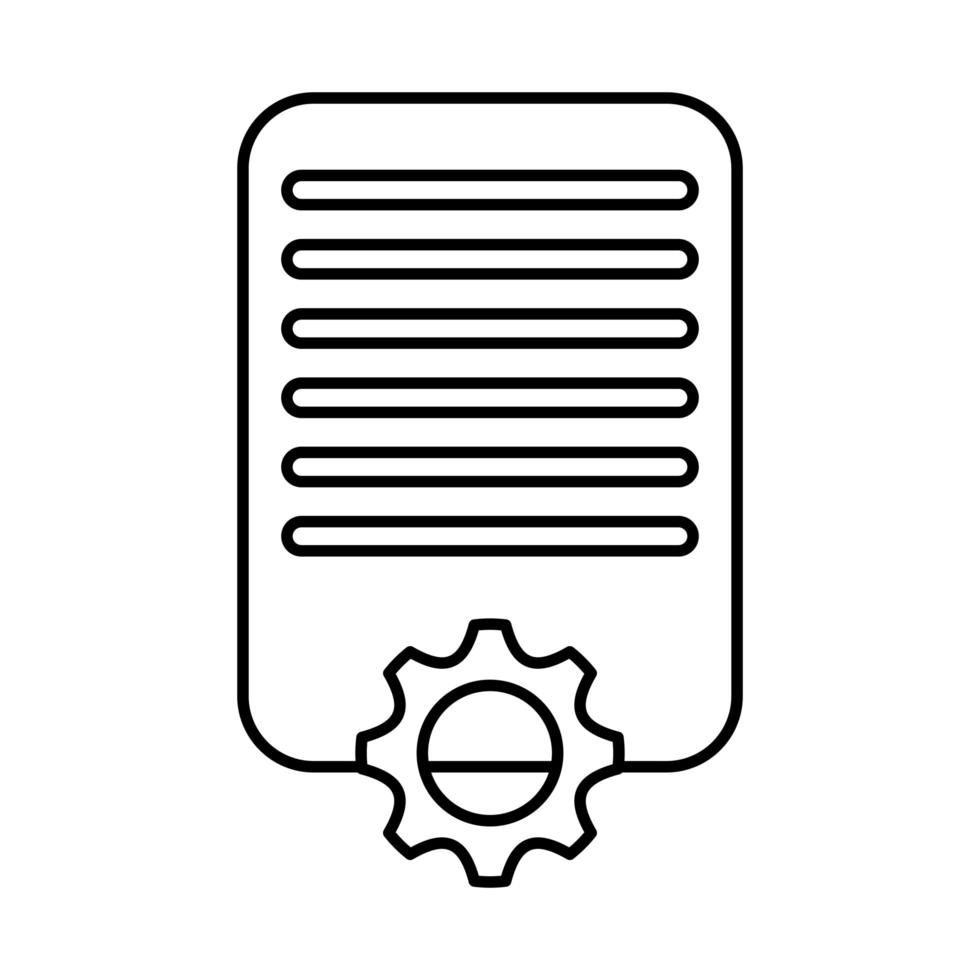 Configuración de ajustes de engranajes con documento en papel vector