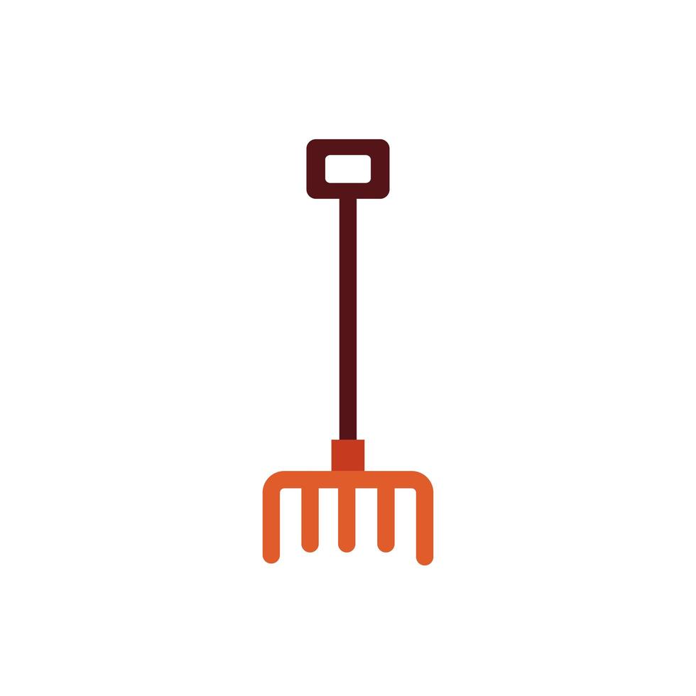 rake farm tool flat style icon vector