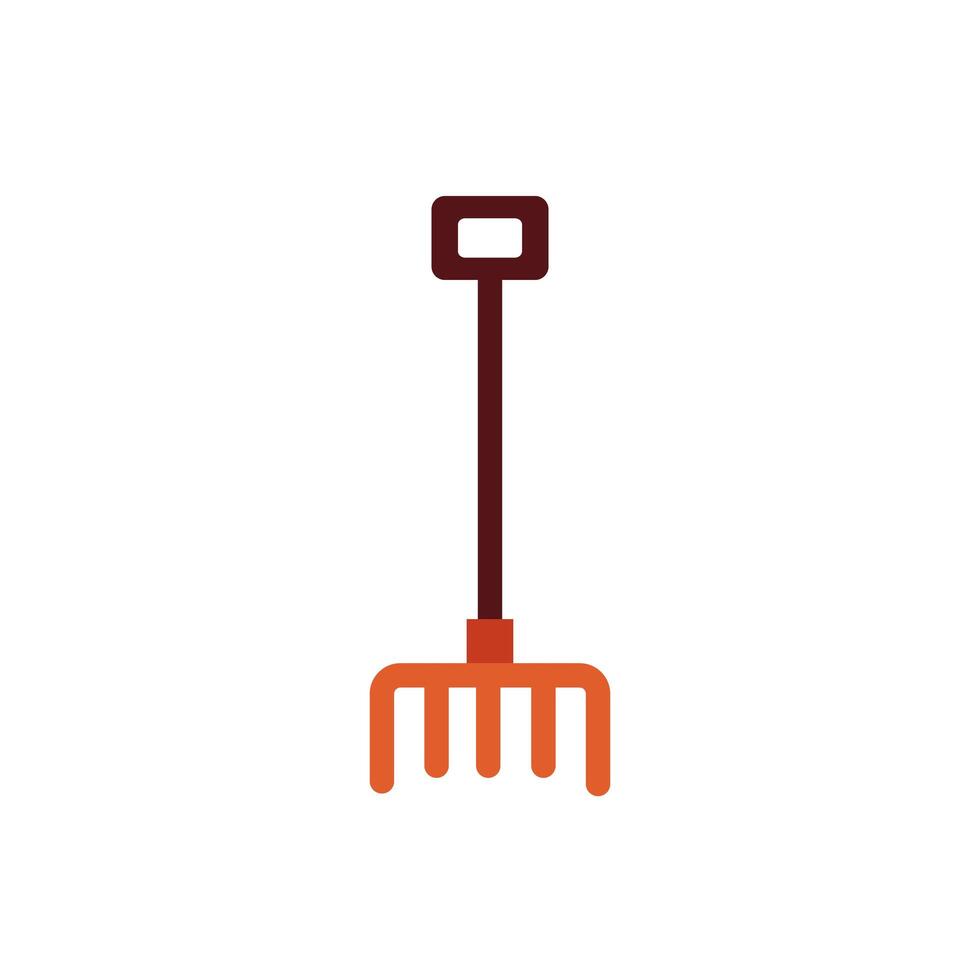 rake farm tool flat style icon vector