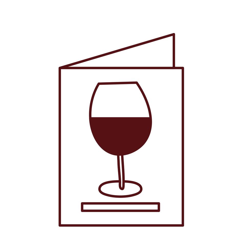 copa de vino bebida en el menú de la tarjeta vector