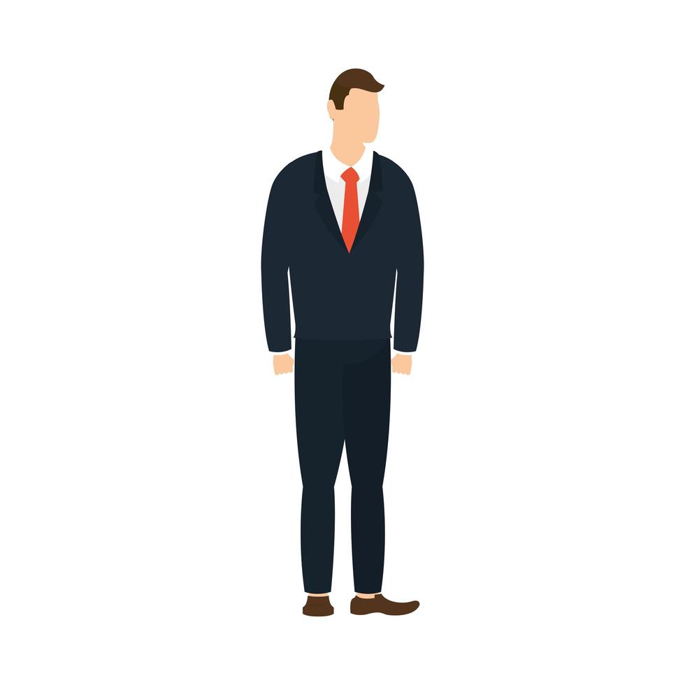 Isolated businessman avatar with necktie vector design