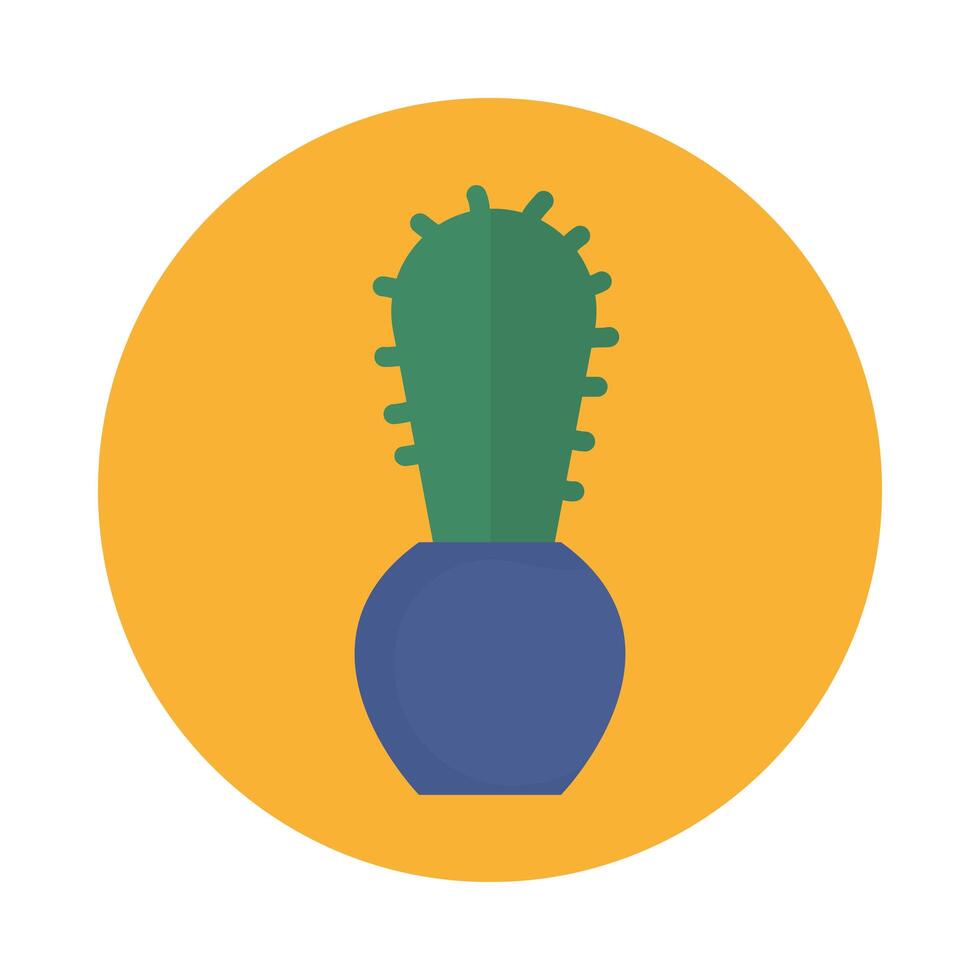 Planta de cactus aislado dentro de diseño vectorial de maceta vector