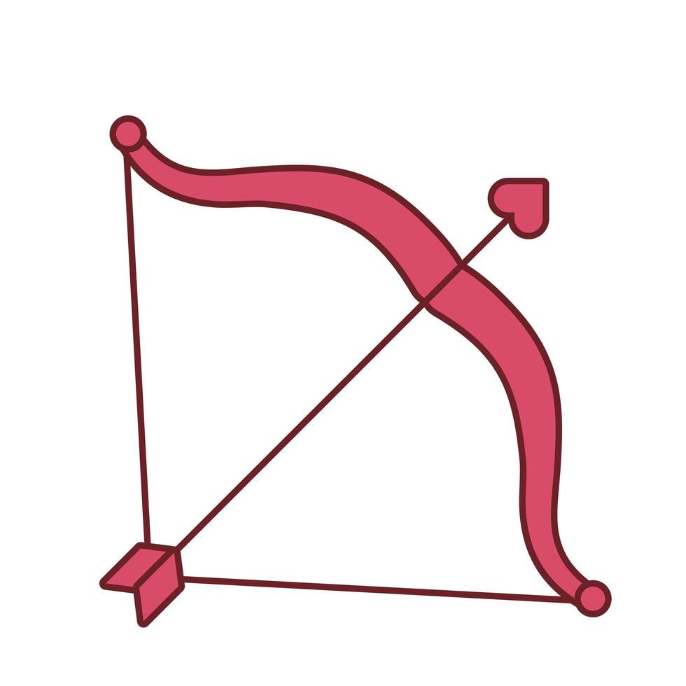 Love heart arrow with bow vector design