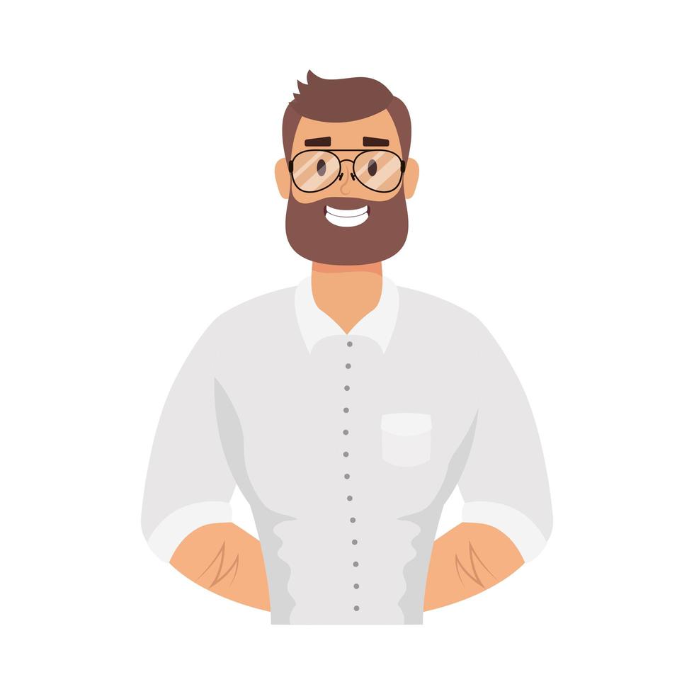Isolated avatar man with beard and glasses vector design