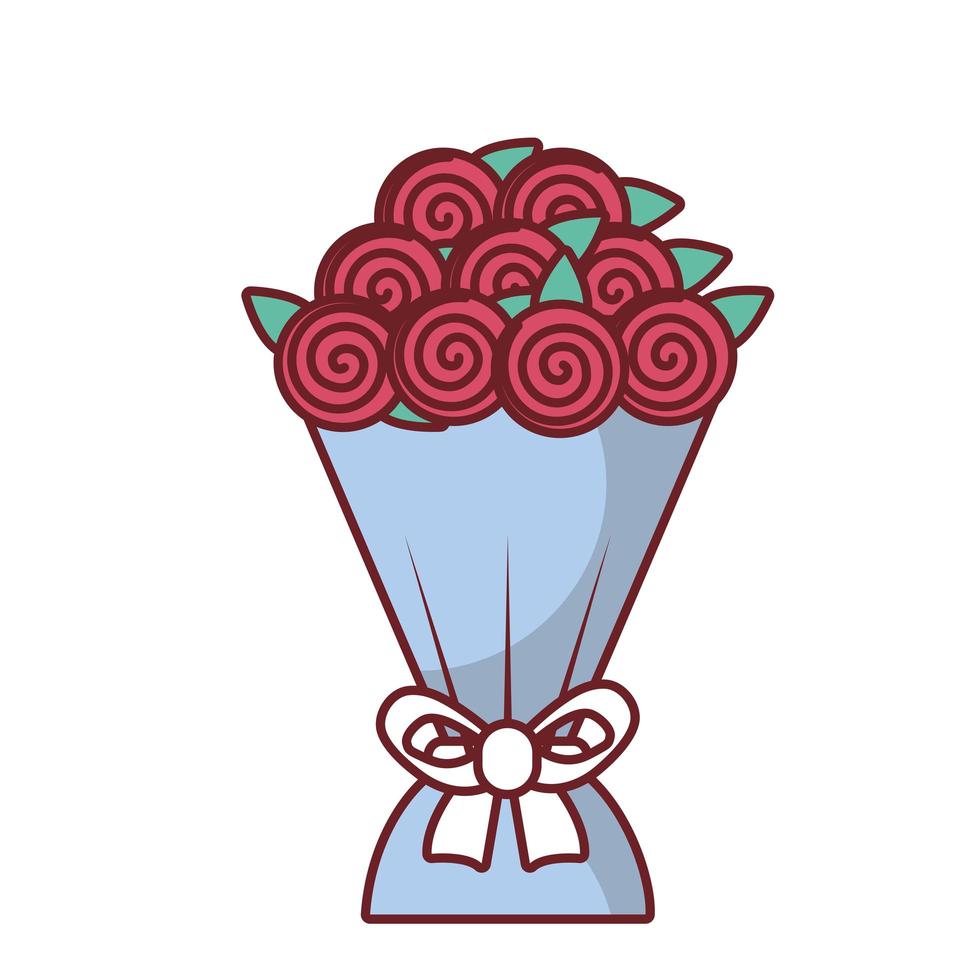 red roses with bowtie vector design