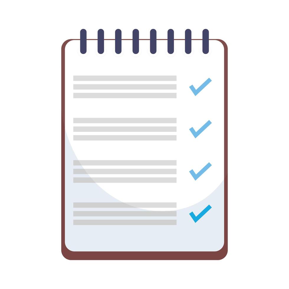 Isolated document with check marks vector design
