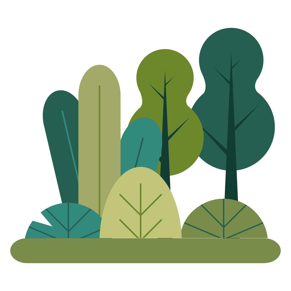 forest landscape natural scene icon vector