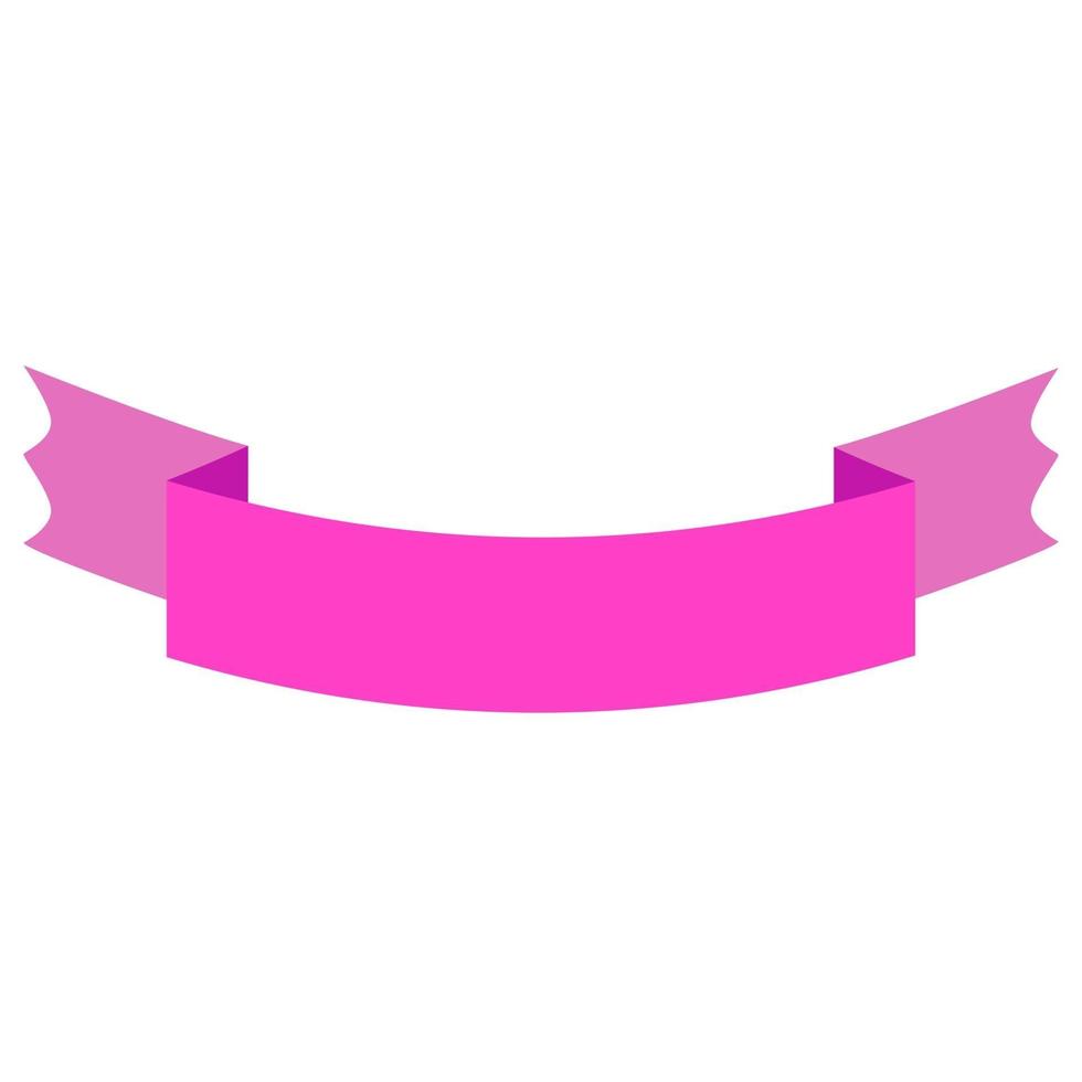 Pink flat isolated ribbon banner. Suitable for design. vector