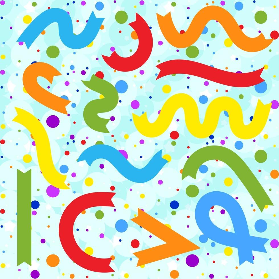Set of flat colored isolated ribbons. Suitable for design. vector