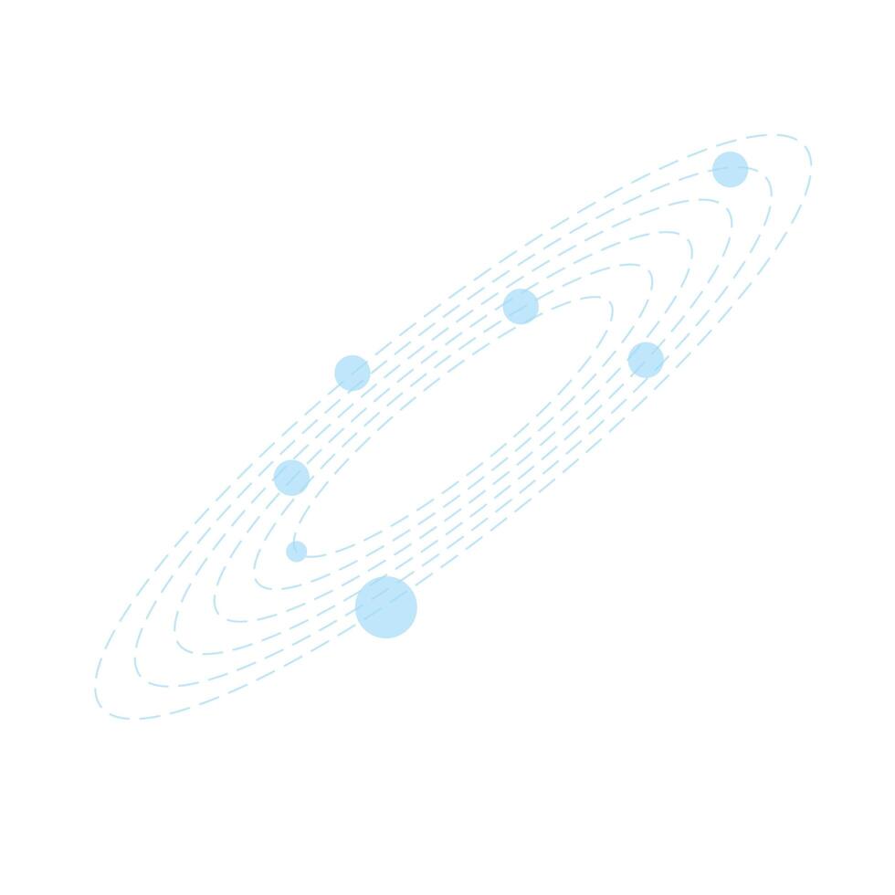 planets orbiting around system icons vector