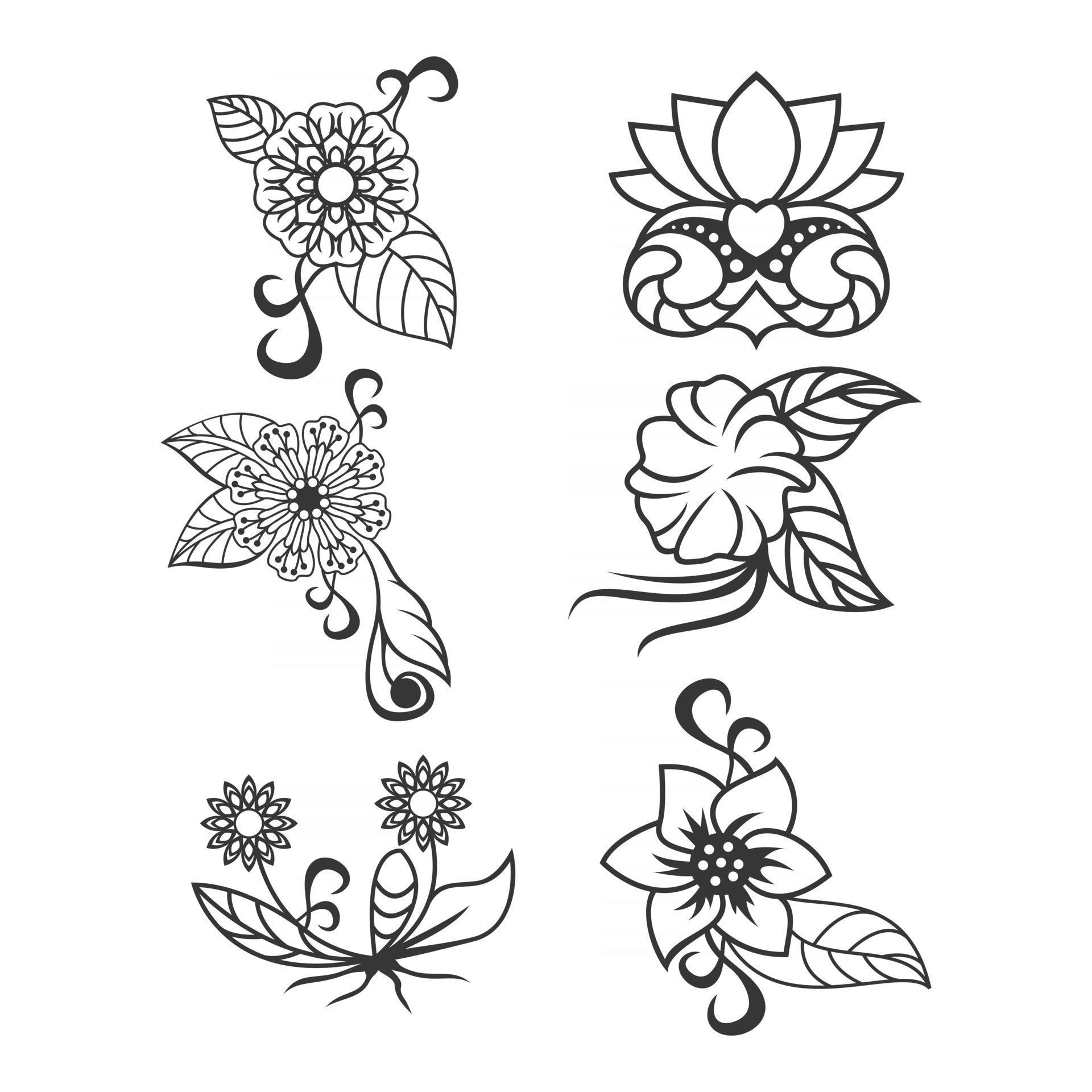 Flower bundle with line art style design vector free 2724839 Vector Art
