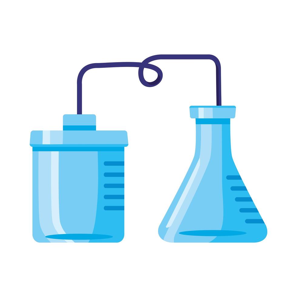 medical tube test flask laboratory isolated icon vector